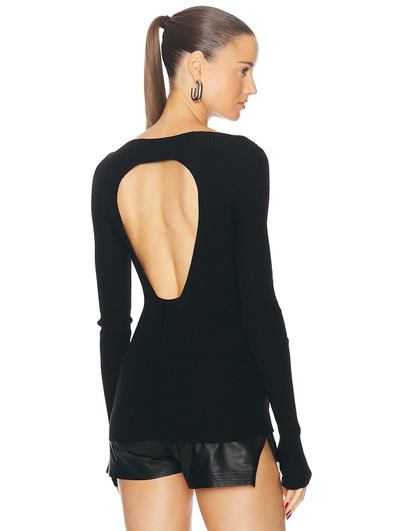 RICK OWENS ストラッフレス リフ ロンク トレス 【関税込】 Rick Owens Long Sleeve Top in Black | FWRD