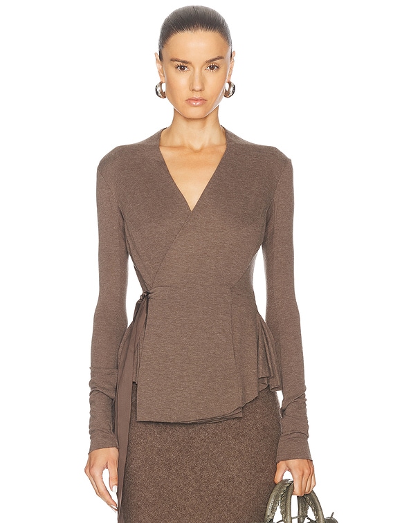 Rick Owens Wrap Top in Fawn | FWRD