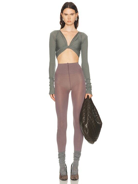 Rick Owens Cropped Wrap Top in Euca | FWRD