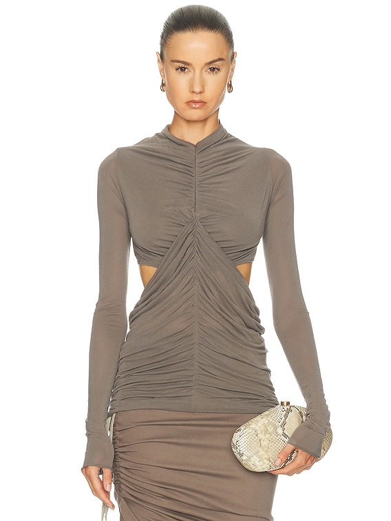 Rick Owens Sunpeel Long Sleeve Top in Dust | FWRD