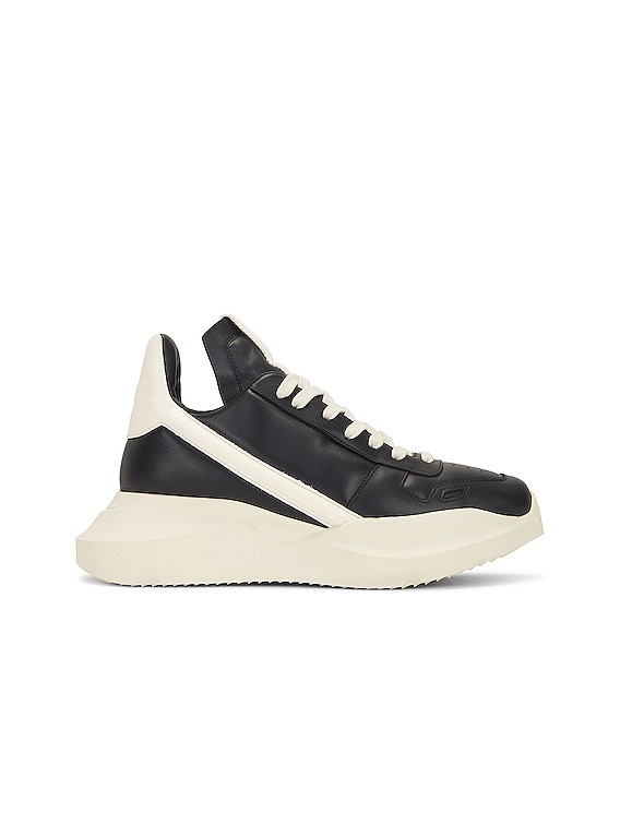 Rick Owens Geth Runner Sneaker in Black, Milk, & Milk | FWRD