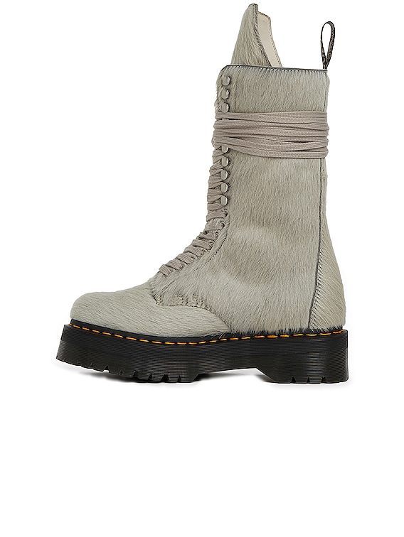 Rick Owens x Dr Martens Quad Sole Calf Length Boot in Pearl FWRD