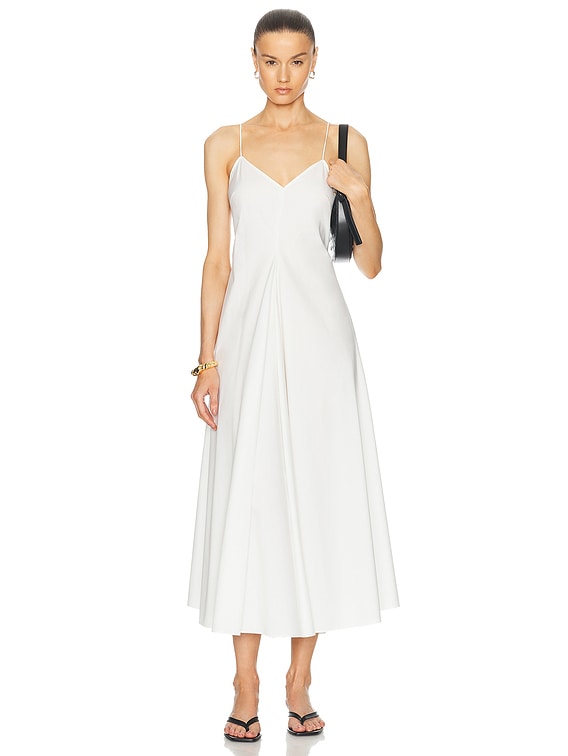 white christmas dresses White Cotton Strappy Tiered Dress – cottonchalk main image 1