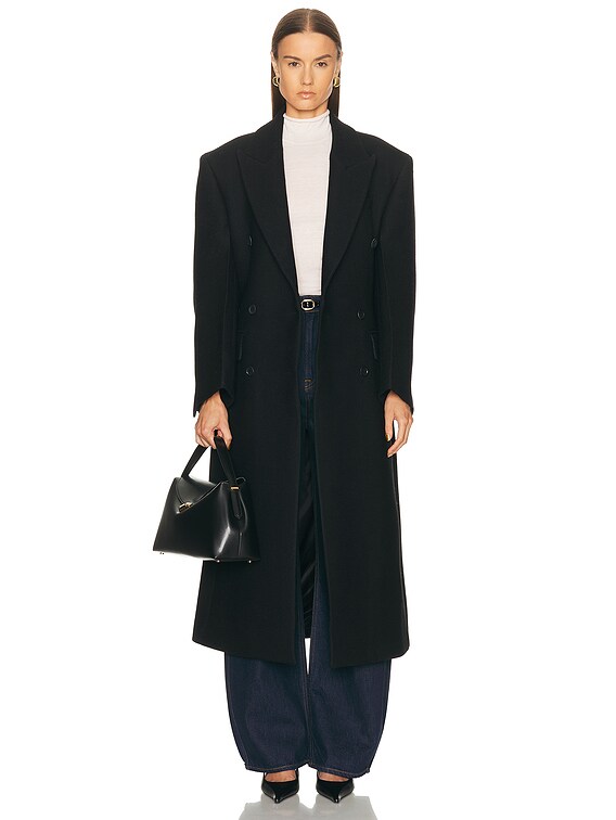 Rohe Hourglass Wool Coat in Black | FWRD