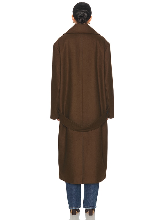 Rohe Oversized Double Breasted Coat in Olive | FWRD