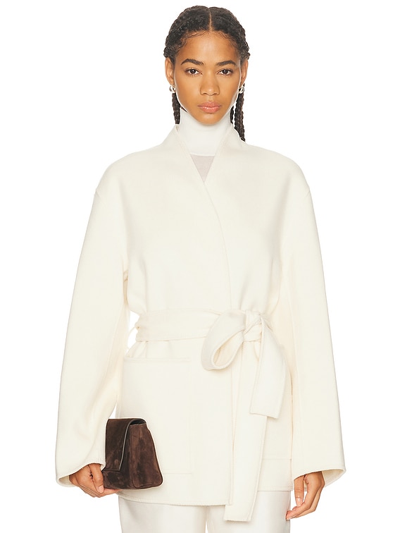 Rohe Double Faced Kimono Style Jacket in Off White | FWRD