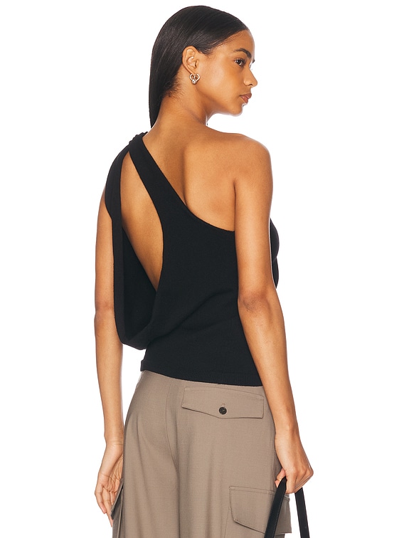 Sculptural Open Back Top