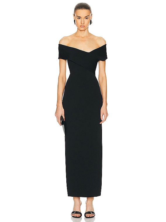 Roland Mouret Off The Shoulder Maxi Dress in Black FWRD