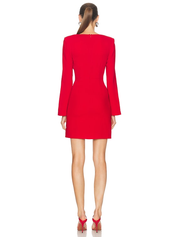 Roland Mouret Long Sleeve Mini Dress in Red | FWRD