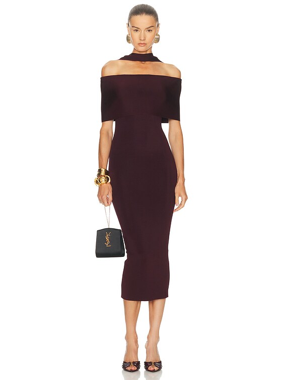 knee length dresses for ladies Backless Scarf Midi-Dress