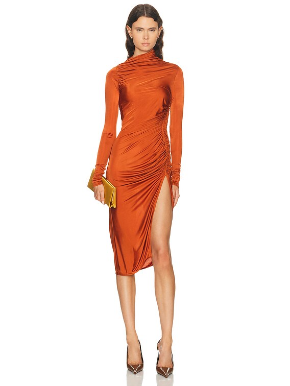 【レア】オレンジ 46 リックオウエンス Rick Owensサルエル ロング RICK OWENS LILIES Svita Long Sleeve Dress in Orange | FWRD