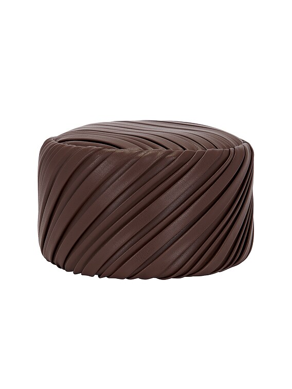Rowen Rose Pleated Pillbox Hat in Brown | FWRD