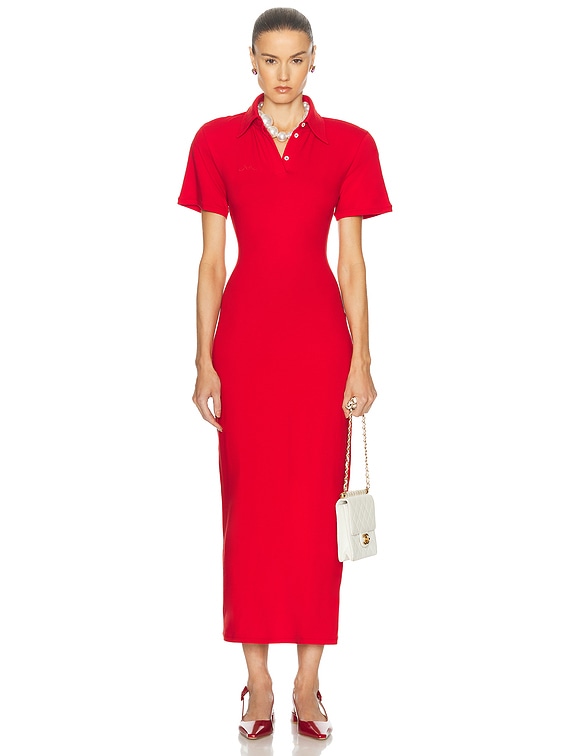 red polo uniform dress Short-Sleeve Polo Dress