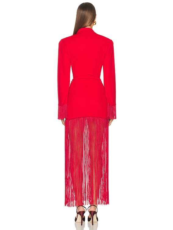 Rowen Rose Long Sleeve Polo Maxi Dress in Red | FWRD