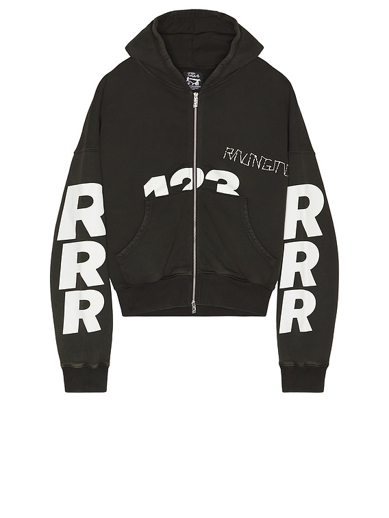 RRR123 CVA ZIP HOODIE USO-123 ジップアップパーカー 黒/送料込 RRR123(トリプルアール)｜USO-123 CVA ZIP HOODIE(USO 123 CVA