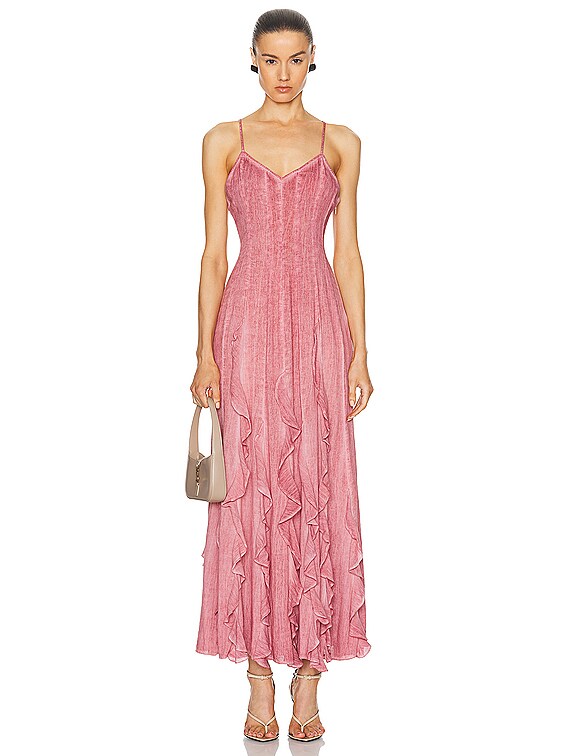 ROCOCO SAND for FWRD Gaia Long Dress in Nude Pink | FWRD