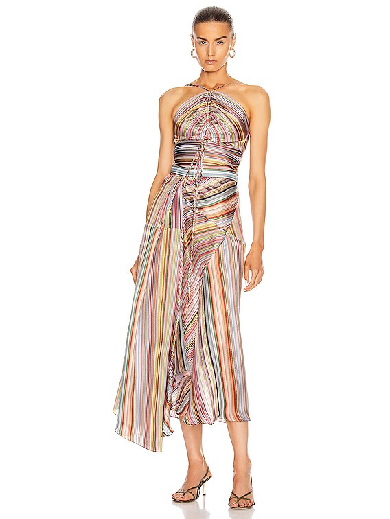 Rosie Assoulin Halter Waist Tie Top in Rainbow | FWRD