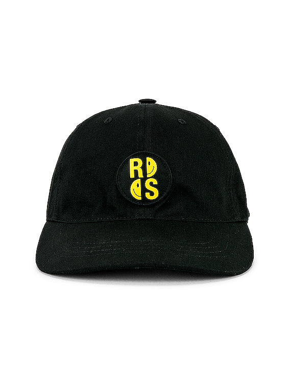 Raf Simons x Smiley RS Smiley Badge Cap in Black | FWRD