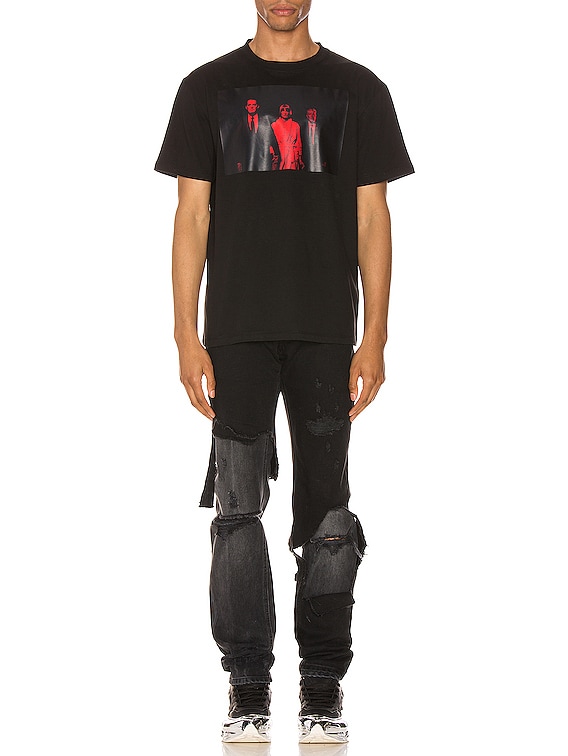 Raf Simons Destroyed Denim Pants in Black | FWRD