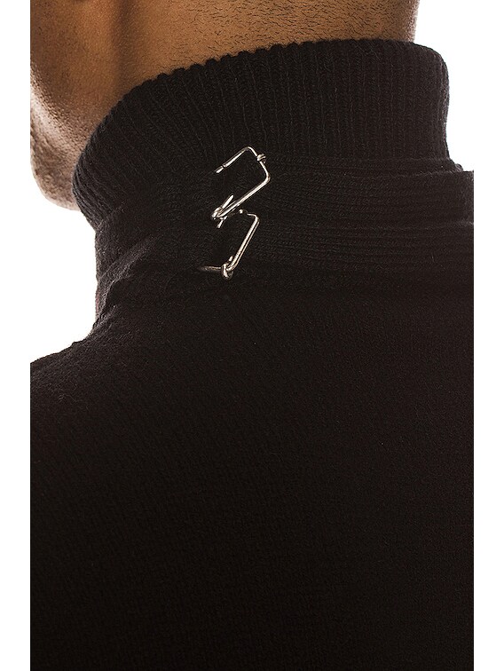 Raf Simons Turtleneck Knit Straps Sweater in Black | FWRD
