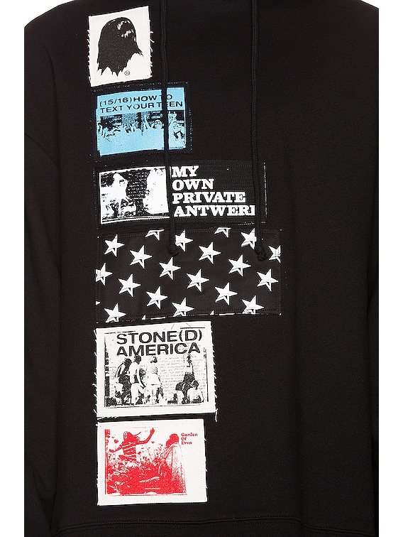 Raf Simons Patches Hoodie in Black | FWRD