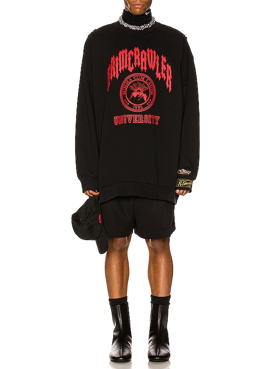 Raf Simons Grimcrawler Crewneck Sweater in Black | FWRD