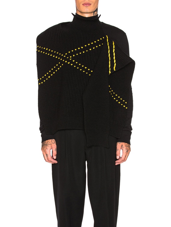 Embroidered Jacquard Single Panel Turtleneck