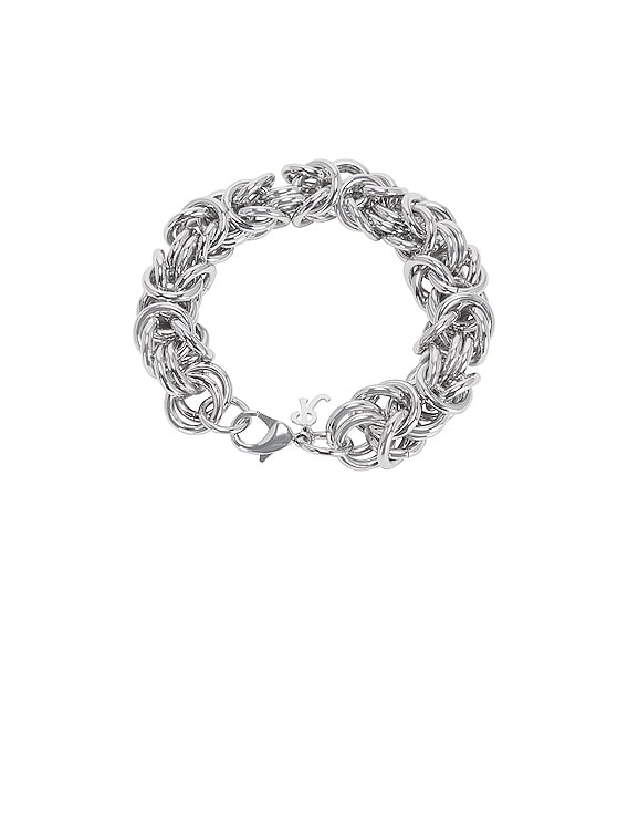 RAF SIMONS | LINKED RINGS CHAIN BRACELET ブレスレット Raf Simons Safety-pin Knot Chain Bracelet in Metallic for