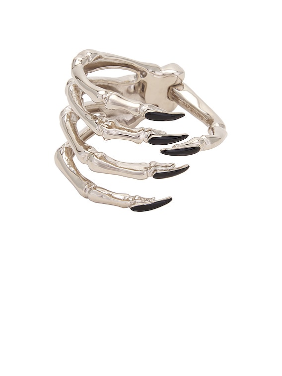 Raf Simons Skeleton Hand With Lacquered Nails in Black | FWRD