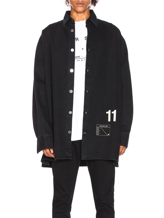 Raf Simons Denim Easy Fit Shirt in Black | FWRD