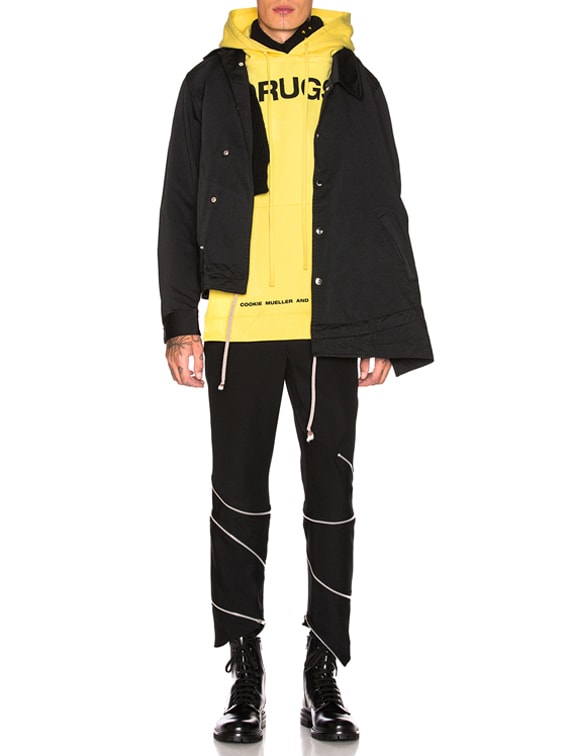 Raf Simons Drugs Paneled Hoodie in Yellow | FWRD