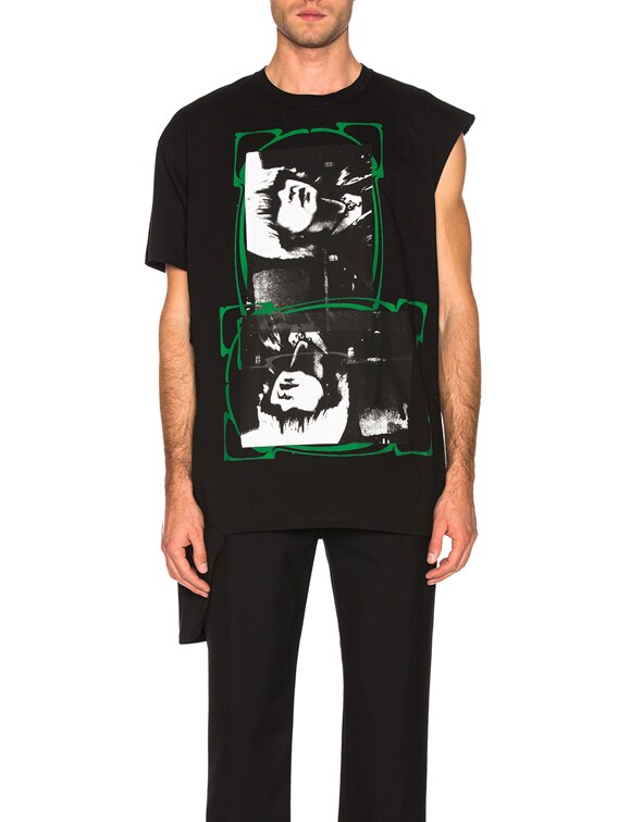 Raf Simons Open Side Graphic Tee in Black | FWRD