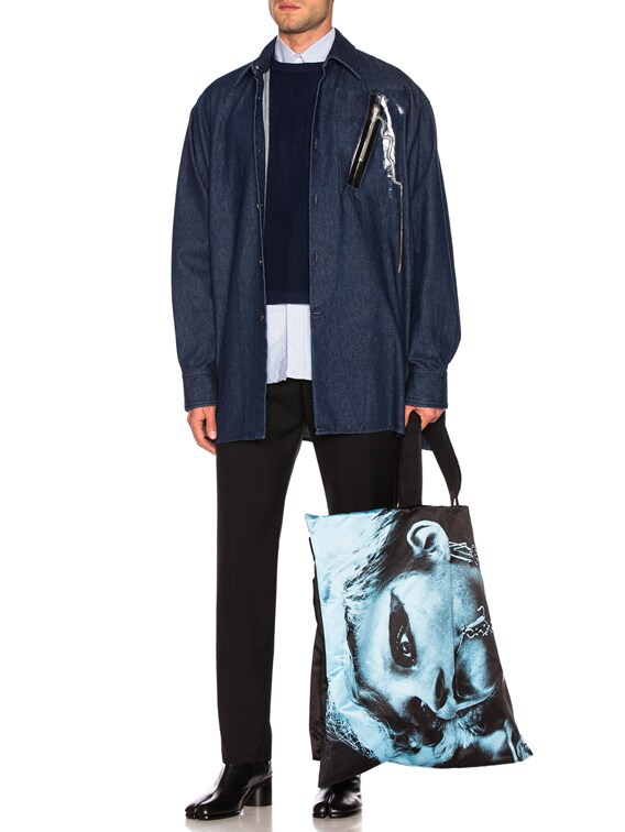 Raf Simons Big Fit Zipper Shirt in Dark Navy | FWRD