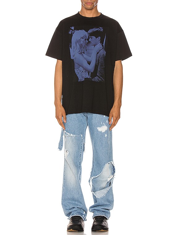 Raf Simons Blue Couple Tee in Black | FWRD
