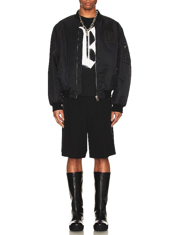Raf Simons Big Fit T-shirt With R Print On Front in Black | FWRD