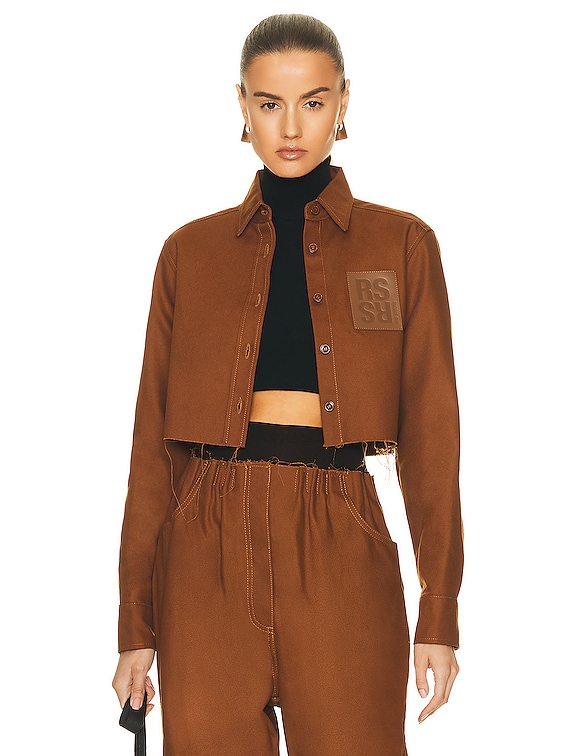 23SS【未使用】RAF SIMONS CROPPED DENIM SHIRT Cropped Denim Shirt in Dark Brown – SVRN
