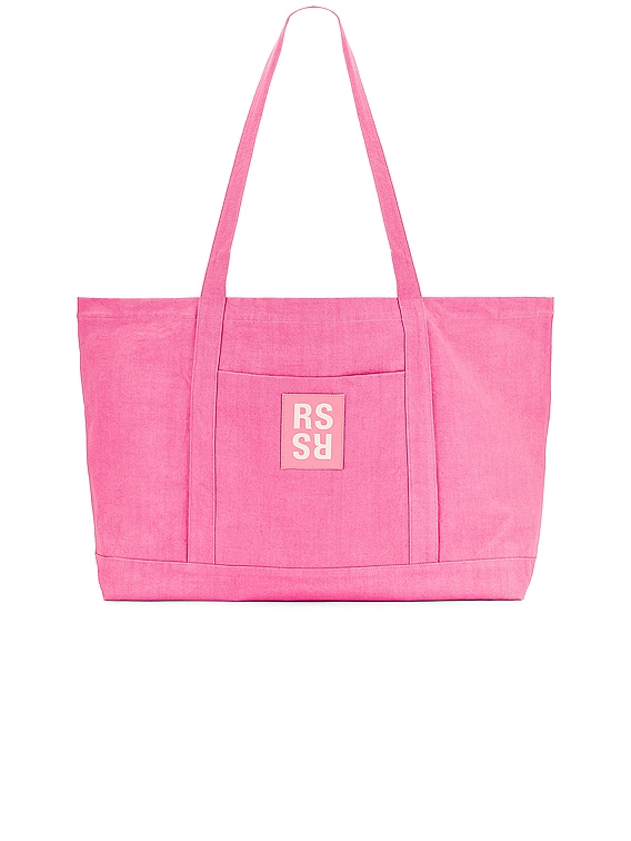 Raf Simons Oversized Denim Tote Bag in Light Pink | FWRD