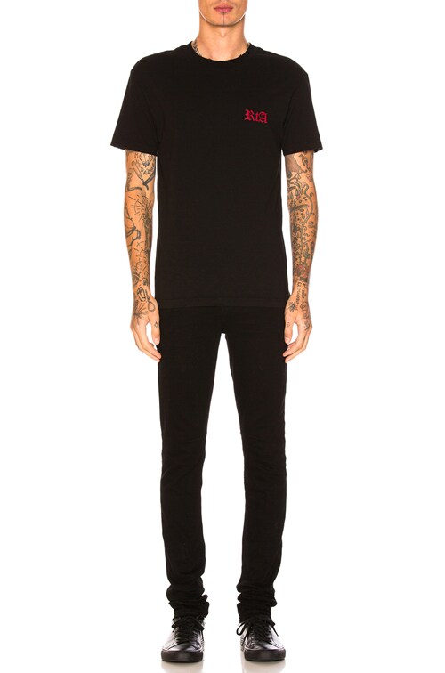 RTA for FWRD Cross Embroidery Skinny Jeans in Widow | FWRD