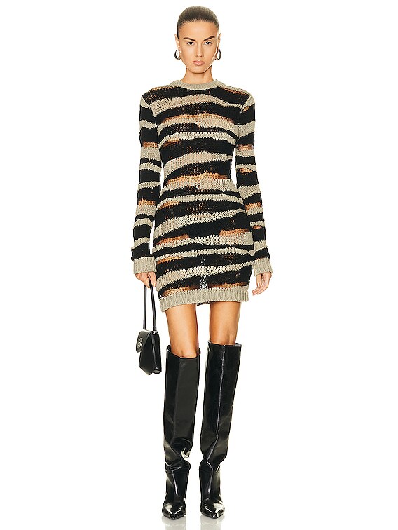 RTA Akamu Mini Dress in Black Army Stripe | FWRD RTA Akamu Mini Dress in Black Army Stripe | FWRD