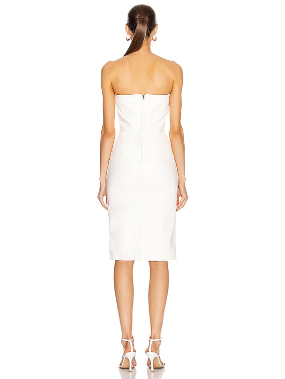 retrofete for FWRD Daniella Faux Leather Midi Dress in White | FWRD