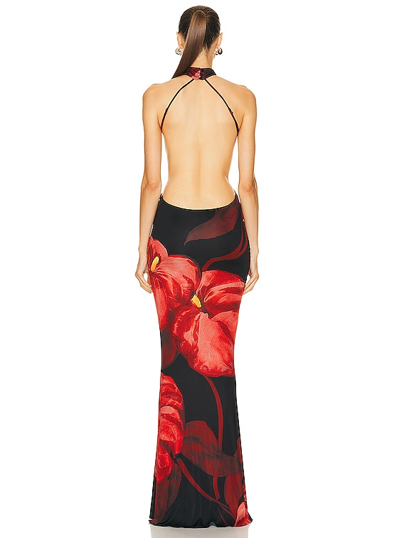 retrofete Mabel Dress in Red Anthurium