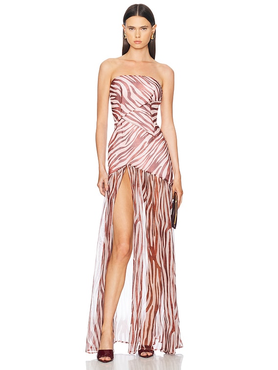 retrofete Nicole Dress in Earl Rose Zebra | FWRD