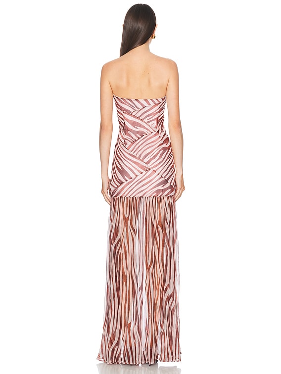 retrofete Nicole Dress in Earl Rose Zebra | FWRD