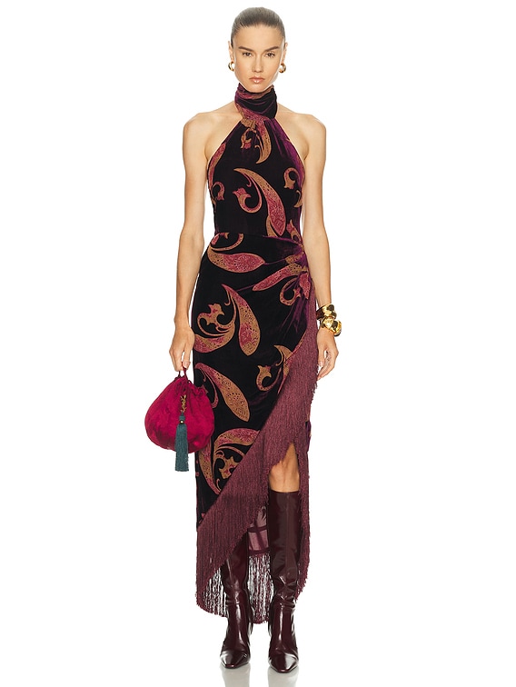 retrofete Iridessa Dress in Dark Paisley | FWRD retrofete Iridessa Dress in Dark Paisley | FWRD