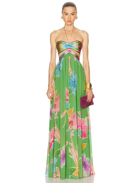 retrofete Rabel Dress in Kiwi Hibiscus Floral | FWRD
