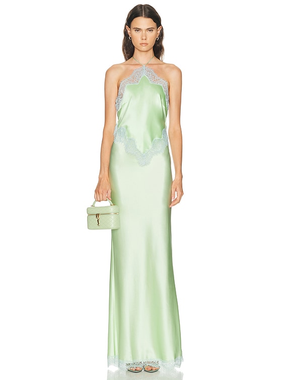 green emerald velvet dress Everly Satin Dress main image 0