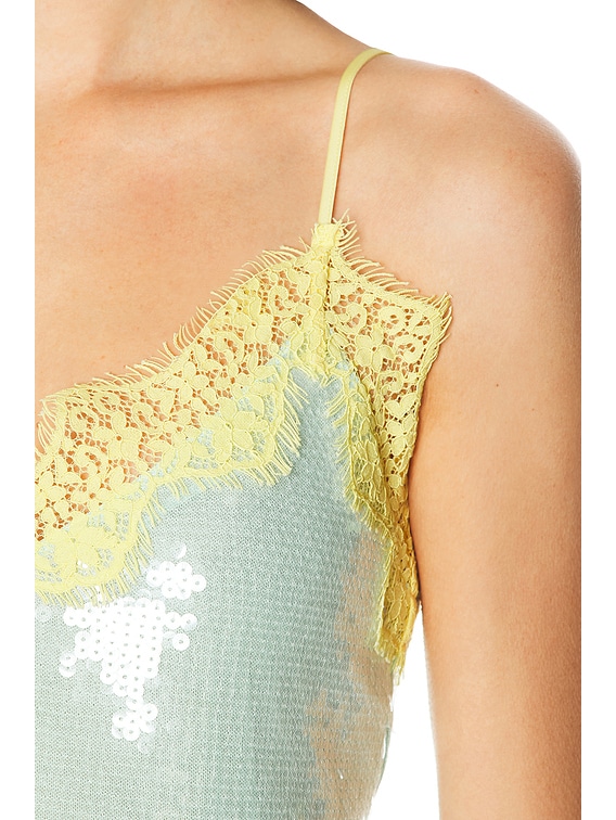 retrofete Mik Top in Yuzu Lace & Mint Body | FWRD