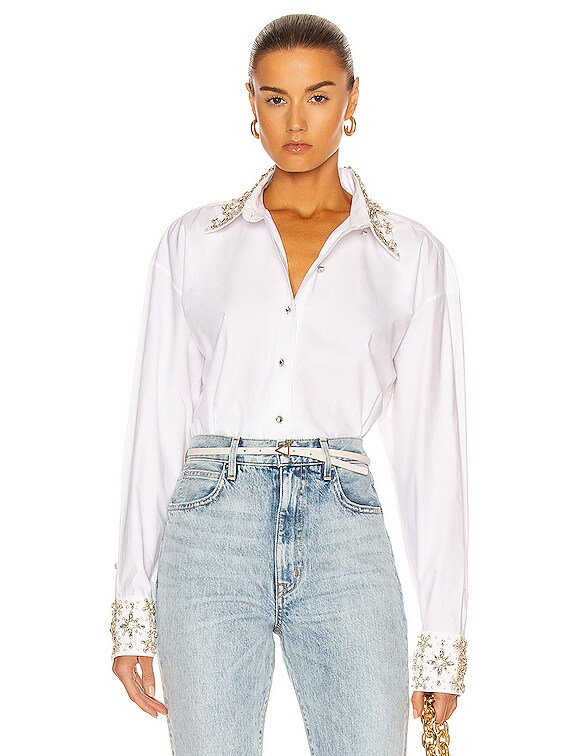 retrofete Reagan Top in White FWRD