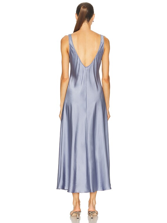 knee length dresses for ladies Blue and White Stripe Martine Bubble Maxi Dress