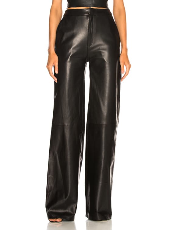 wide leg leather pants